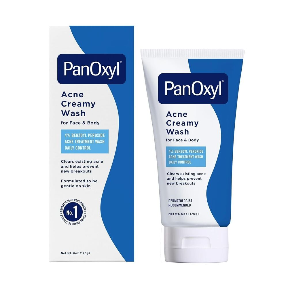 PanOxyl Antimicrobial Acne Creamy Wash 4% Benzoyl Peroxide White 6 Ounce